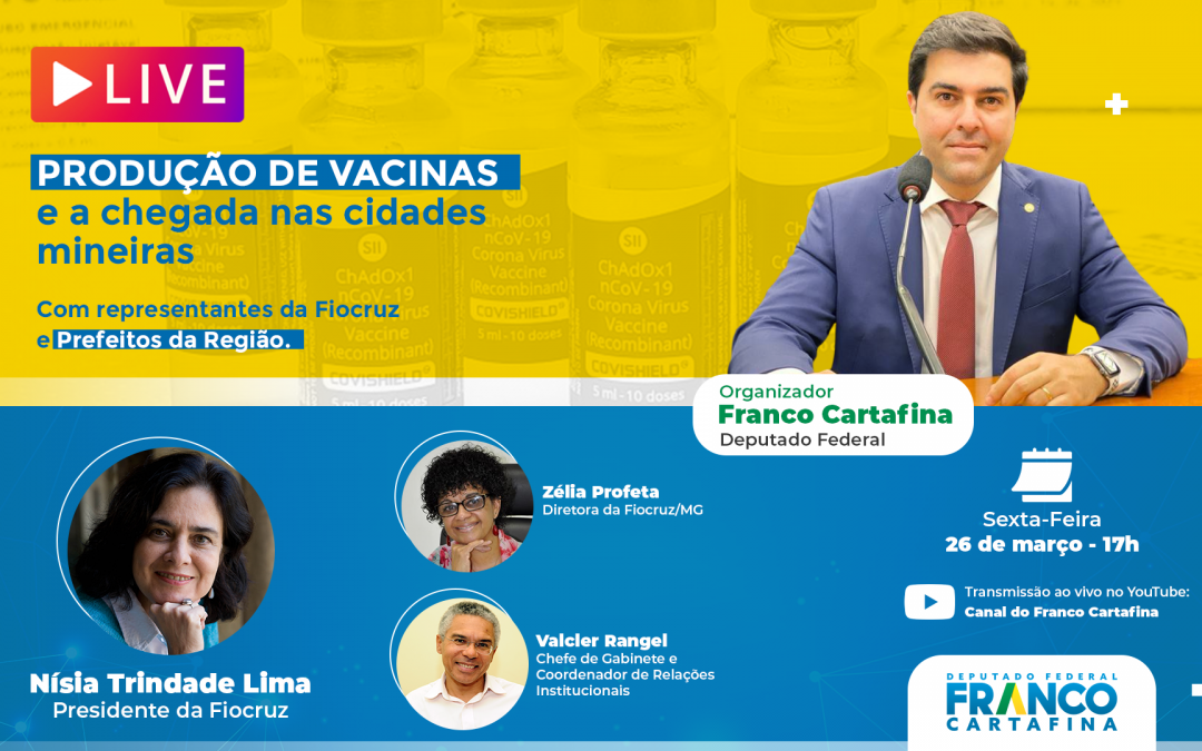 Franco Cartafina organiza live com a presidente da Fiocruz e prefeitos da região